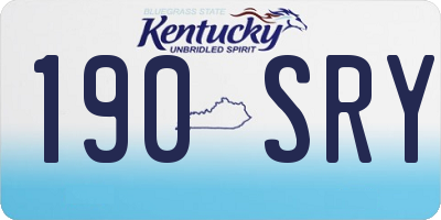 KY license plate 190SRY
