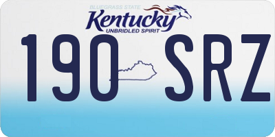 KY license plate 190SRZ