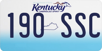 KY license plate 190SSC