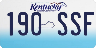 KY license plate 190SSF