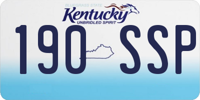 KY license plate 190SSP