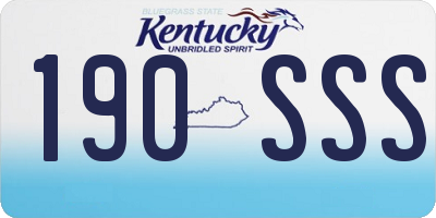KY license plate 190SSS