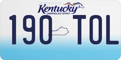 KY license plate 190TOL