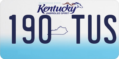 KY license plate 190TUS