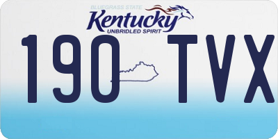 KY license plate 190TVX
