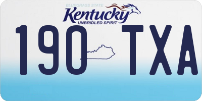 KY license plate 190TXA