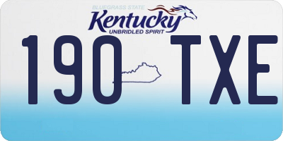 KY license plate 190TXE