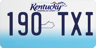 KY license plate 190TXI
