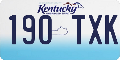 KY license plate 190TXK