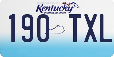 KY license plate 190TXL