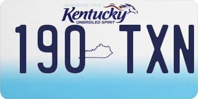 KY license plate 190TXN