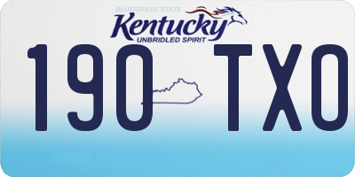 KY license plate 190TXO