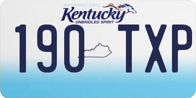 KY license plate 190TXP