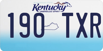 KY license plate 190TXR
