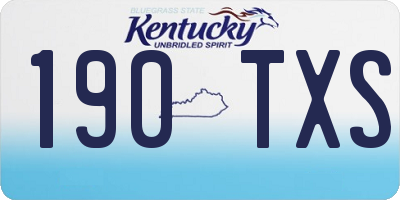 KY license plate 190TXS