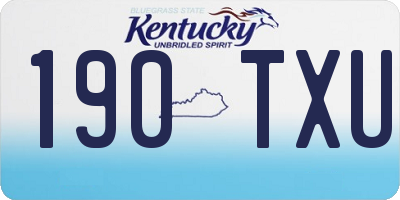 KY license plate 190TXU