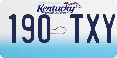 KY license plate 190TXY