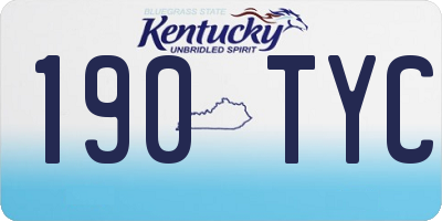 KY license plate 190TYC