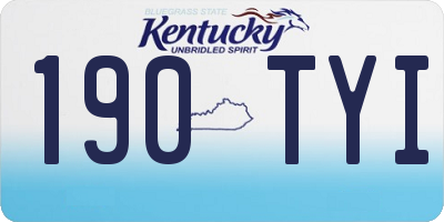 KY license plate 190TYI