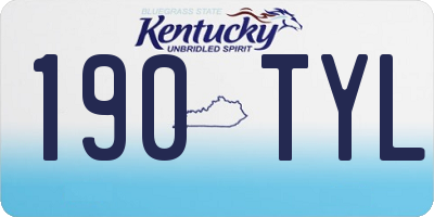 KY license plate 190TYL