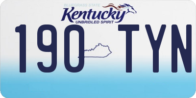 KY license plate 190TYN