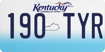 KY license plate 190TYR