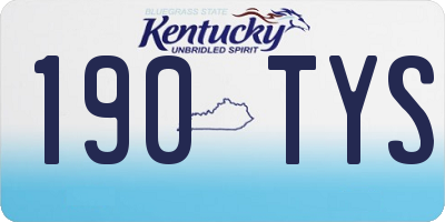 KY license plate 190TYS