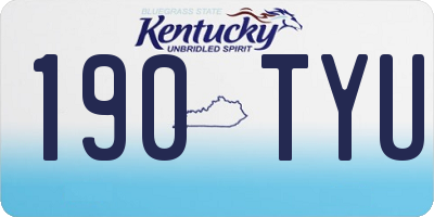KY license plate 190TYU