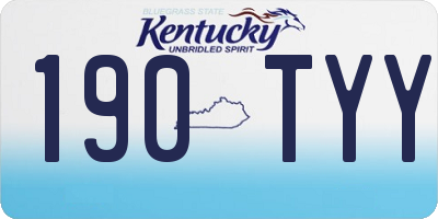 KY license plate 190TYY