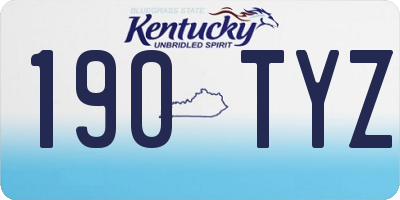 KY license plate 190TYZ