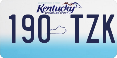 KY license plate 190TZK