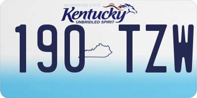 KY license plate 190TZW