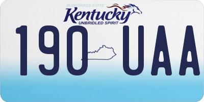 KY license plate 190UAA