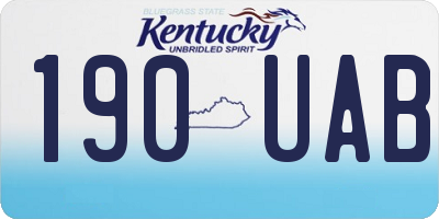 KY license plate 190UAB