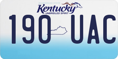 KY license plate 190UAC