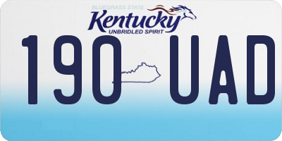 KY license plate 190UAD