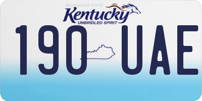 KY license plate 190UAE