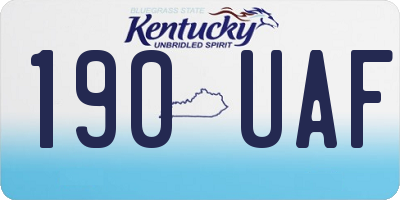 KY license plate 190UAF