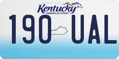 KY license plate 190UAL