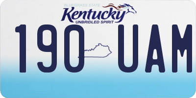 KY license plate 190UAM