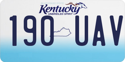 KY license plate 190UAV
