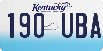 KY license plate 190UBA