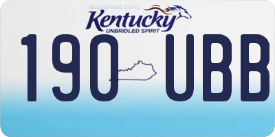KY license plate 190UBB