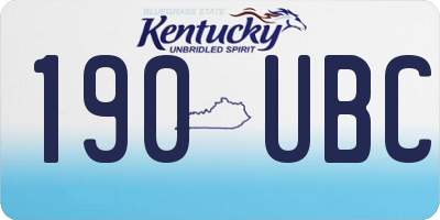 KY license plate 190UBC