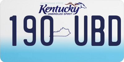 KY license plate 190UBD