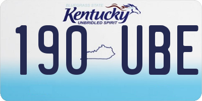 KY license plate 190UBE