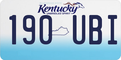 KY license plate 190UBI