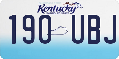 KY license plate 190UBJ