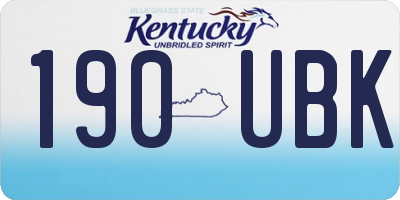 KY license plate 190UBK