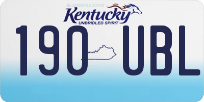 KY license plate 190UBL